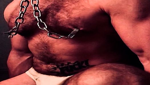 Hairy Hunk Pig - Nipple Torture with Chains