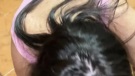 POV big ass stepsister seduces me in the kitchen