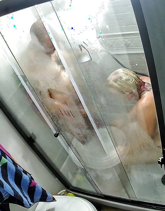 I love sucking his cock in the shower after a long hard day at work.