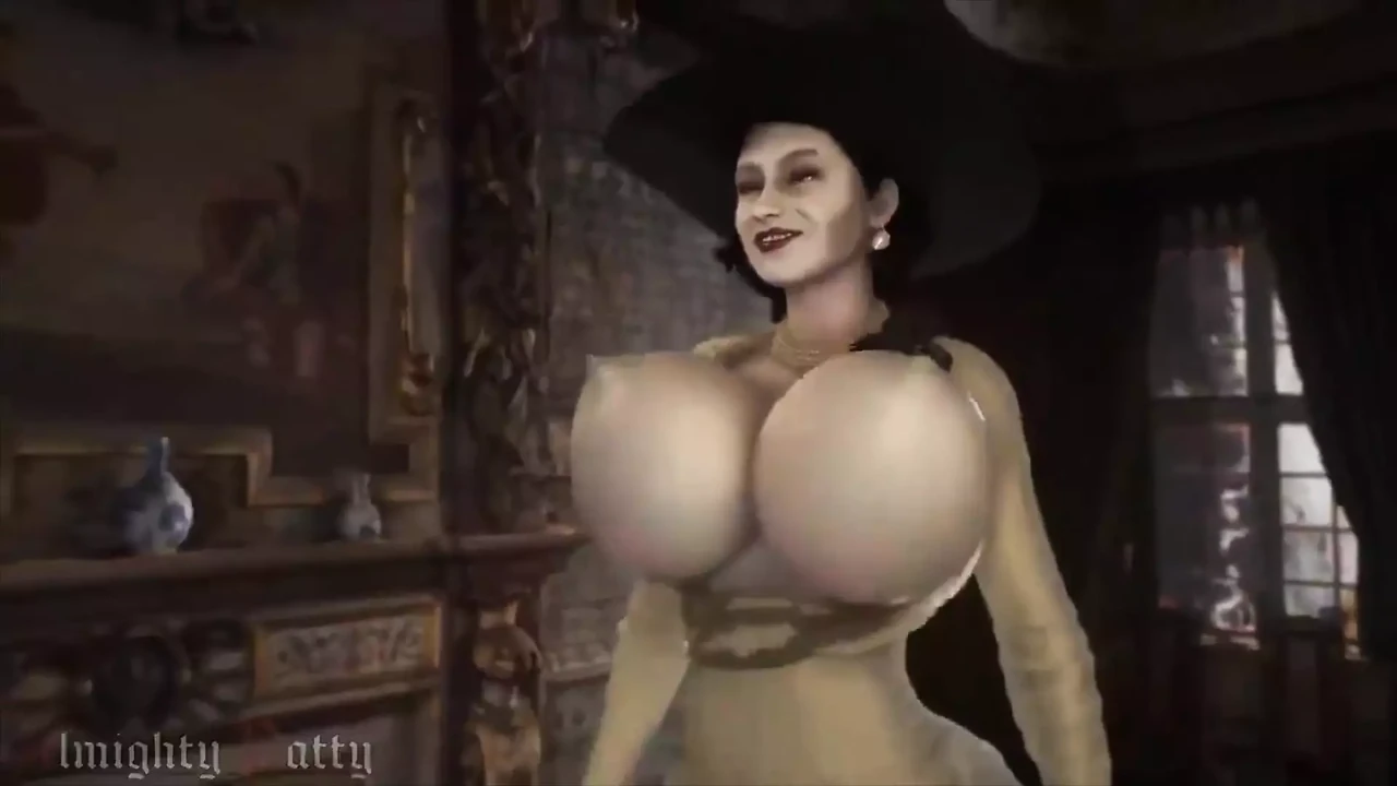 Lady Dimitrescu's Gigantic Tits Bounce Dramatically When She Walks