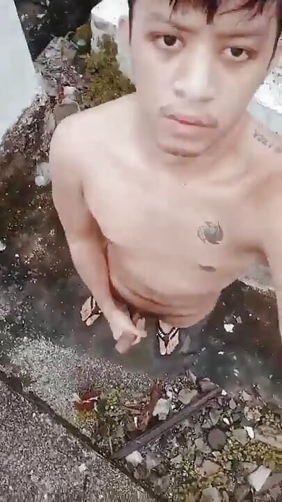 Waiting for Stepdaddy Outdoor! Pinoy Twink Naked Hard Cock, Masturbationa Nd Cumshot
