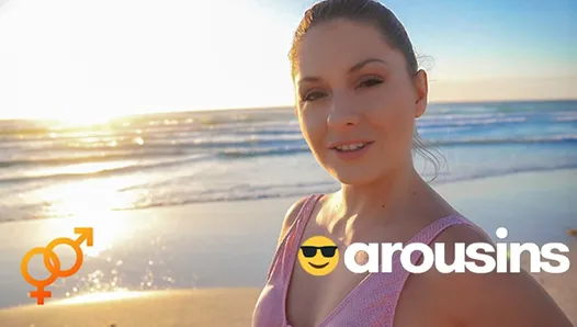 ¿Alguna vez te han mamado en la playa? En primer plano - Rebecca Volpetti y Jason Love en Arousins