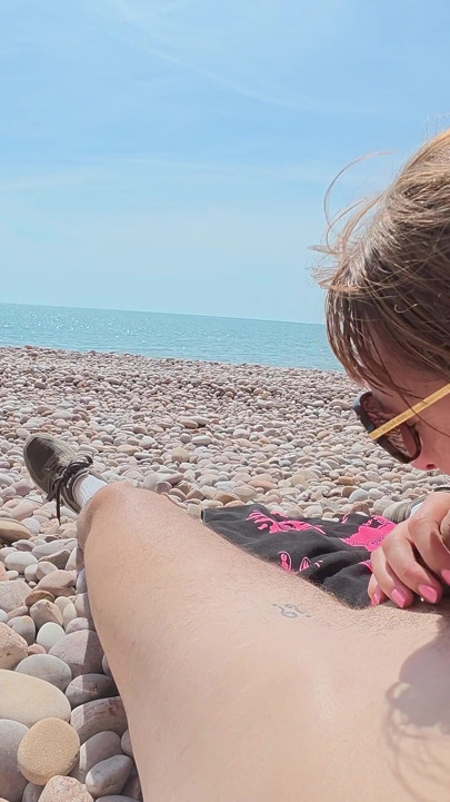 Super Stacked Married British MILF Cheats on Nudist Beach!
