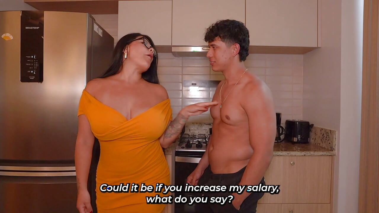 Uma faxineira faz sexo com seu chefe enquanto sua esposa está fora de casa!