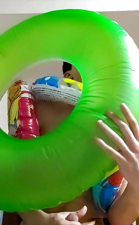 Vertical Vid - Blowing up as Much Inflatable Swimrings as I Can on Stream