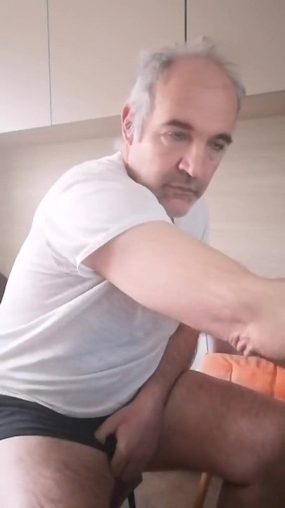 Must-see moment from "Double pissing with a fresh handjob early in the morning I drink a lot of water and pee a lot for my"