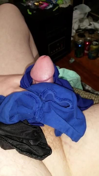 using my stepmoms panties to jerkoff