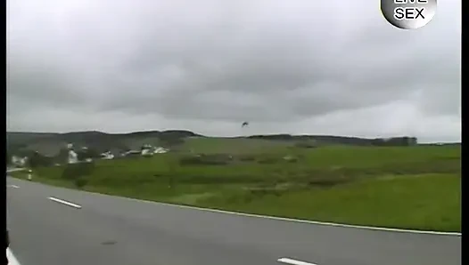 Blonde girl lets her boyfriend finger her in the car