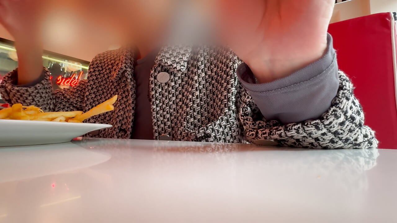 Having lunch in a restaurant wearing totaly sheer top exposing my pierced nipples and sexy boobs