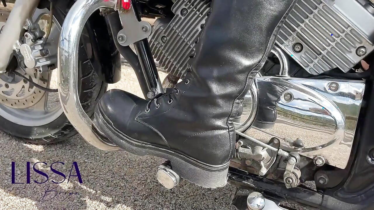 Fun with the Vibrations of My Bike, with Licking Belly Butto