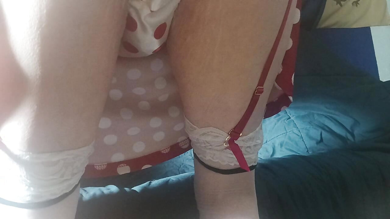 Polka dots and panties are perfect for playing in