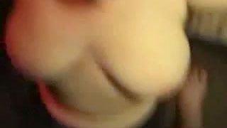 Chubby GF takes big blast, cum up her nose