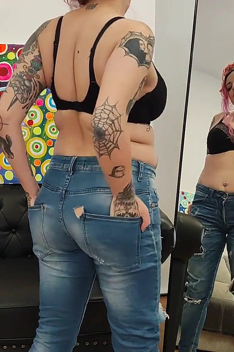 Jeans Fetish Clenching Ass White Gstring Buttcrack Ass Crack