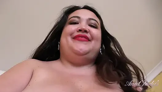 Auntjudys - Your Chubby Asian MILF Landlady Mimi Catches You Stealing Her Panties