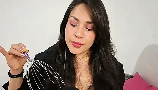 Gıdıklıyor hissetmek için asmr cranial masajı