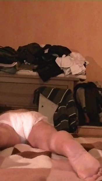 Key moment from "Diaper Bed Hump Masturbation"