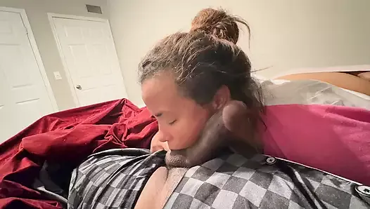 Her First Time Ever Having Cum in Her Mouth and It Was a Huge Load