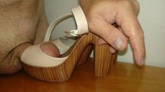 Daugh's beige sandals toe fucked and cummed
