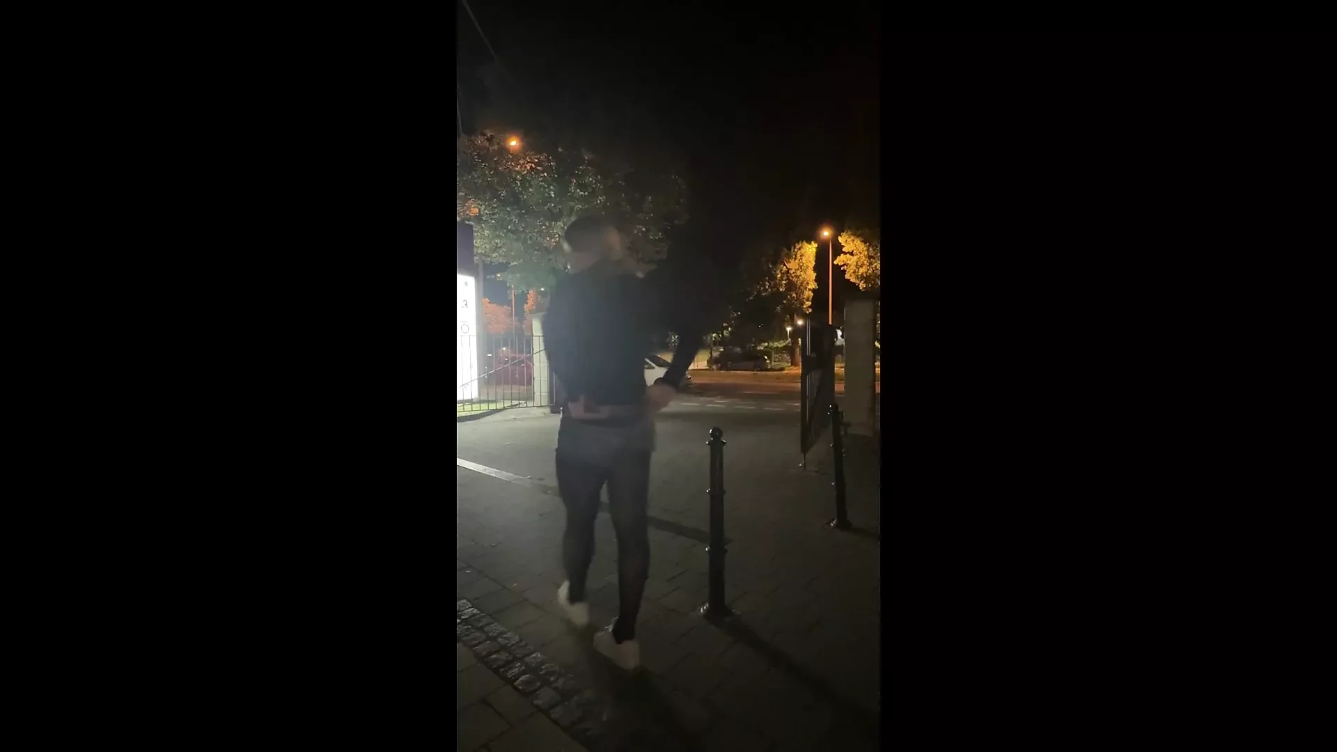 Sissy riding dildo outside