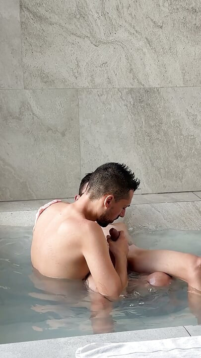 Twink Fucks Mature in the Jacuzzi