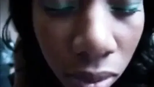 Amateur black girl gets big sticky facial!