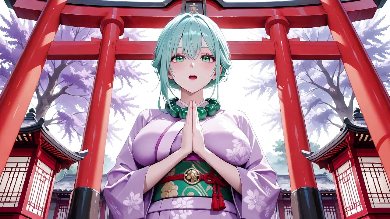 Violetti kimonojumalatar! En kestä märkyyttä punaisen torii-portin alla
