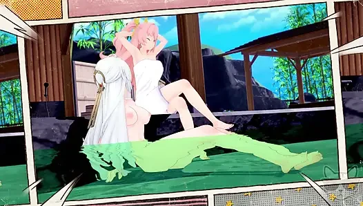 Aether lost in time 1 : Yixuan and Nicole (zenless zone zero) in hot spring !