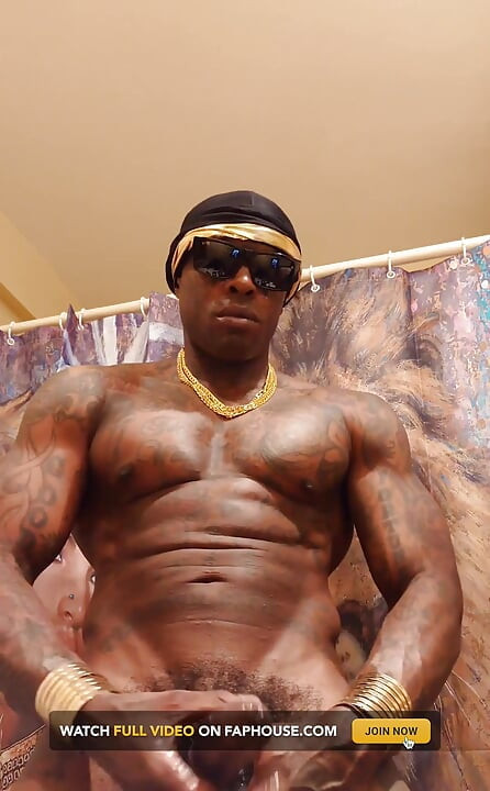 African King Hallelujah Johnson Masturbating solo