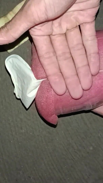 Key moment from "First Time Using My Homemade Pussy Toy - Felt Too Real! 💦"