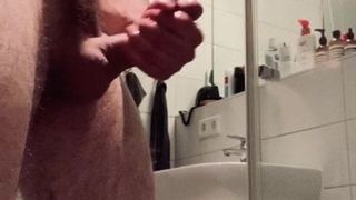 Spraying a huge load on my shower screen
