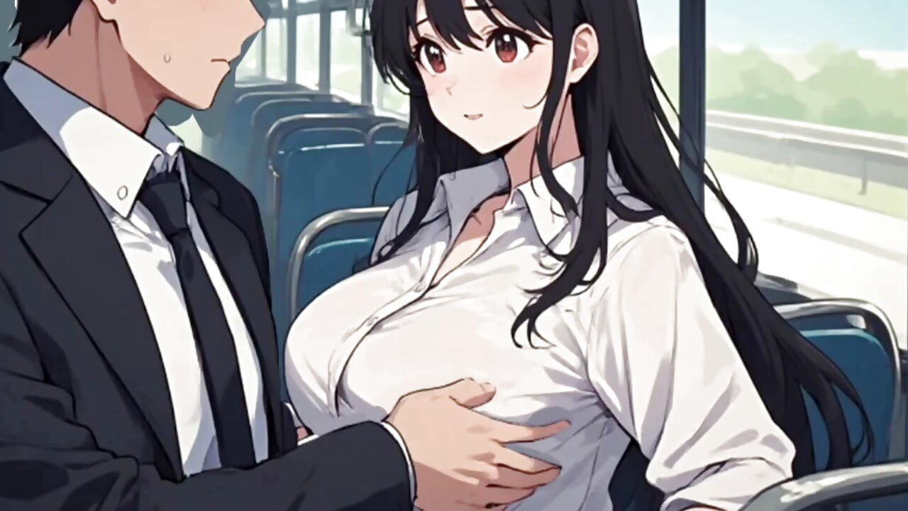 Anime-jente som forfører mann med tog (AI-generert)