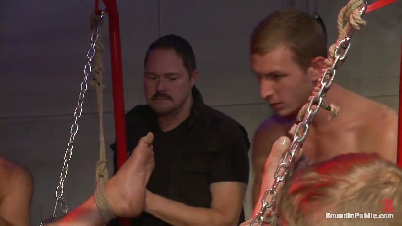 Horny Crowd Gang Bangs a Young Stud at the Playspace of Mr S Leather