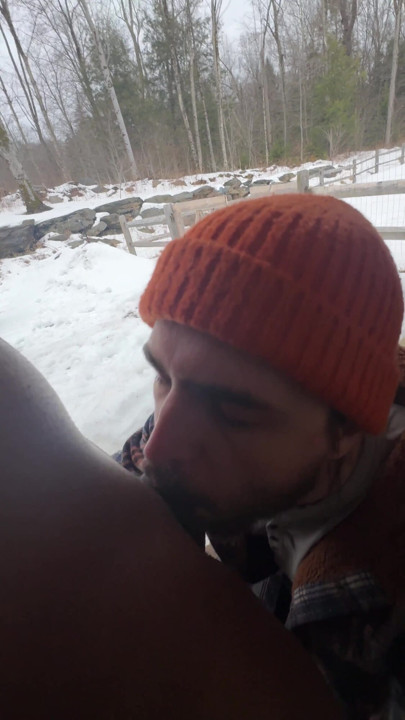 Hired Hauler Seduced by Hung Trans Girl for Bareback Woodshed Fuck - Vanniall Interracial POV Blowjob Anal | Clip 1