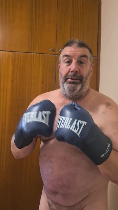 Silver Stepdaddy Boxer - POV Shadowboxing Naked