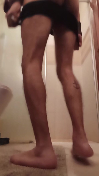 Pushing out deep thick cum of French guy who came only to unload in Sitges