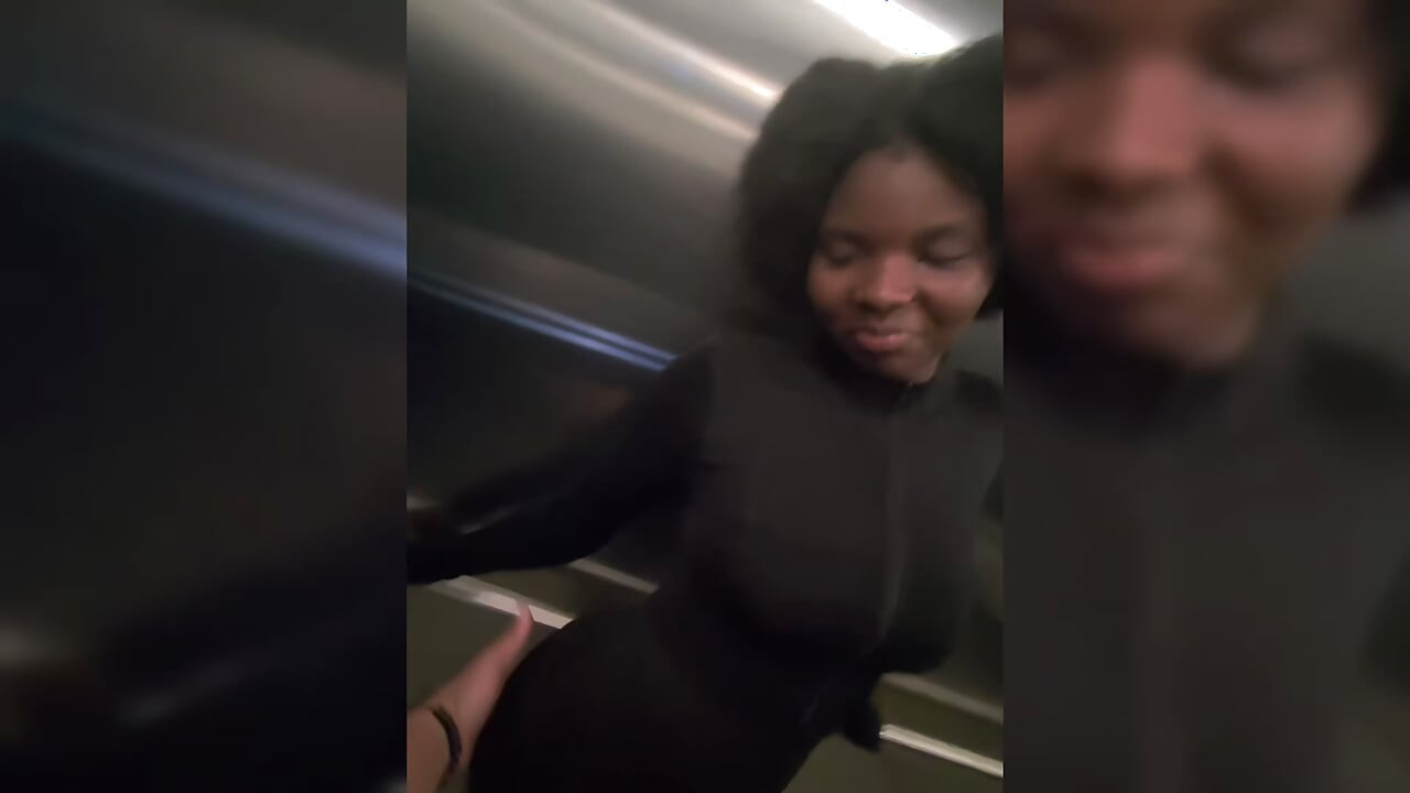 Shy 18yo Gets Convinced in Elevator to Show Her Tits Then Creampied