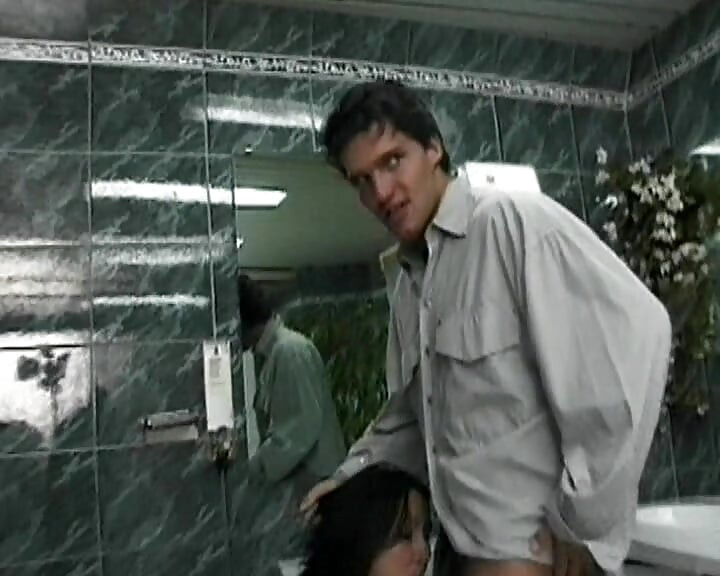 Cum Eating French Babe Gang Banged by Strapon Guys