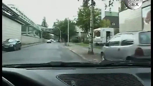 Busty brunette masturbating before handjob and doggystyle