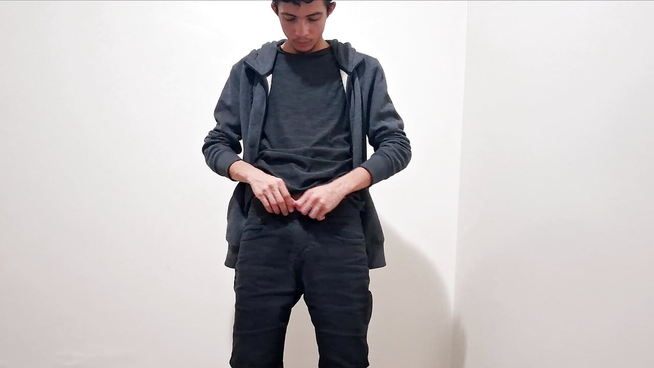 I took off my jacket and started playing with my cock.