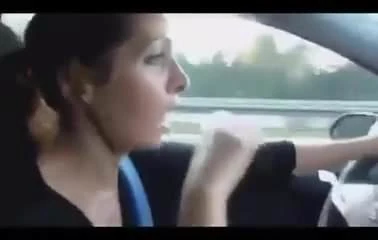 driving handjob and cum
