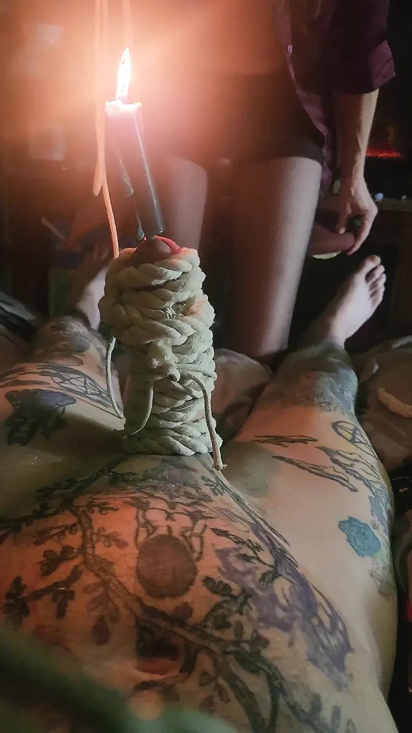 Goode Girl Flogging Balls by Candle Light POV