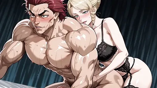 Yujiro (baki) x charlotte (pria kulit hitam)
