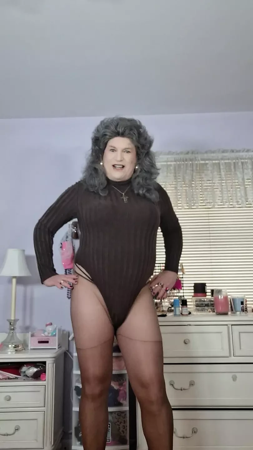 Gray haired, soft bodied granny tranny loves hung horny young men!