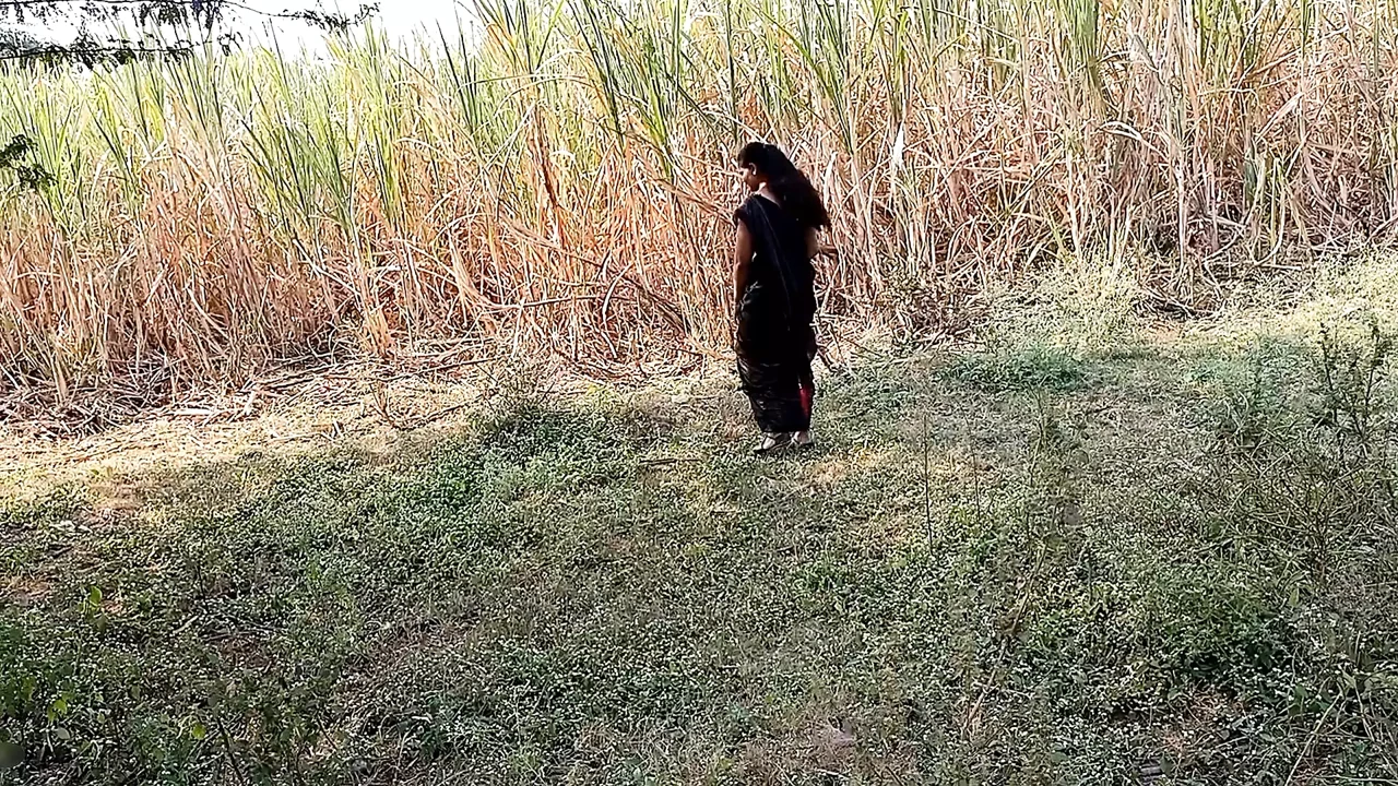 Komal apne khet ka ganna apnehi mut chod kar jala dene vali thi