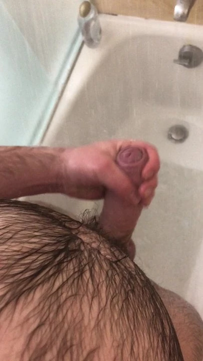 Cub jerking in the shower