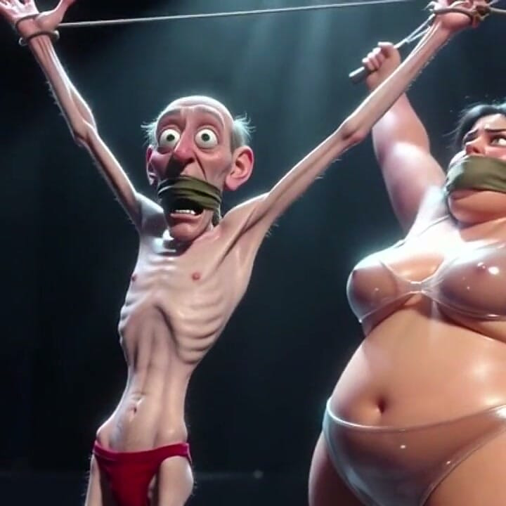 Old Man Tied up - Humiliated by Fat SSBBW with Whip