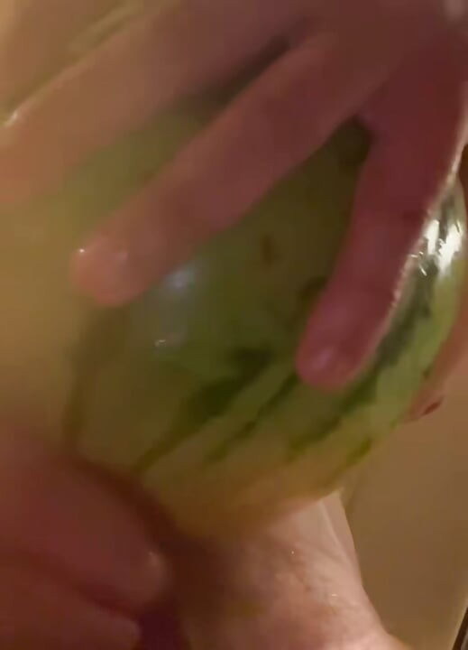 Fucking a Fresh Watermelon from Below