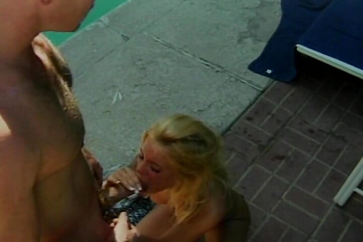 Classic Blonde MILF Rides Big Dick in the Backyard