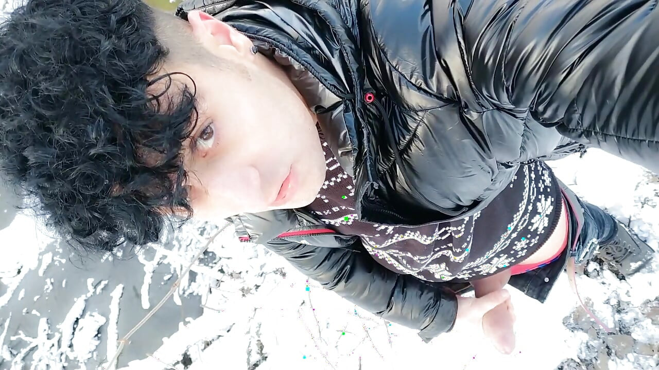 Cold Forest Jerk off - Different Angles of Dick Jerking and 2 Cumshots