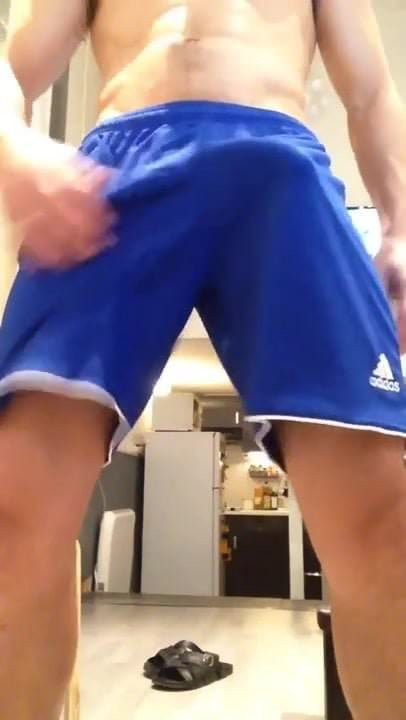 Showing off huge cock